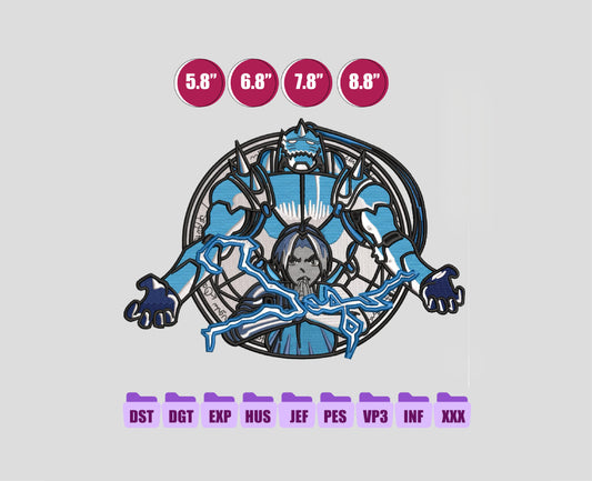 Fullmetal Alchemist Anime Embroidery Design, Anime Machine Embroidery Design 32