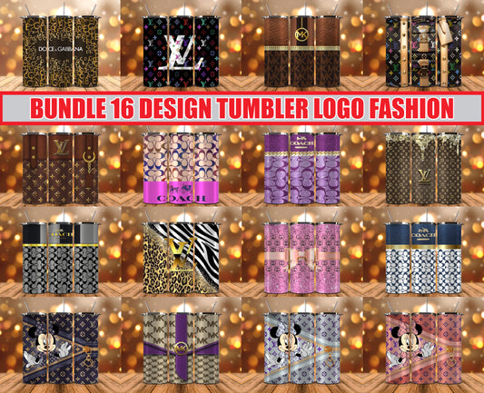 Bundle Logo Fashion Luxury Tumbler Wrap, Full Tumbler Wrap, Tumblers Designs Skinny Straight & Tapered Png 32