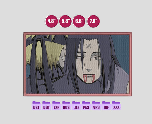Naruto and Neji Anime Embroidery Design, Anime Machine Embroidery Design 33