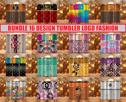 Bundle Logo Fashion Luxury Tumbler Wrap, Full Tumbler Wrap, Tumblers Designs Skinny Straight & Tapered Png 34