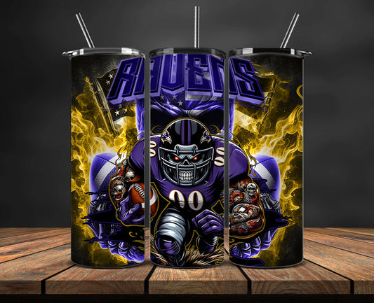 Baltimore Ravens Fire Tumbler Wraps,NFL Tumbler Wrap By AI, AI Tumbler Design 35