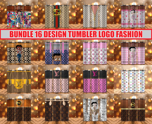 Bundle Logo Fashion Luxury Tumbler Wrap, Full Tumbler Wrap, Tumblers Designs Skinny Straight & Tapered Png 35