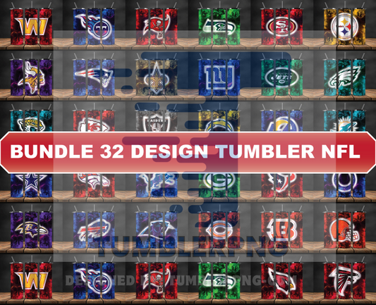 Bundle Logo Team NFL Tumbler Wrap, Bundle Sport Tumbler 35