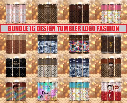 Bundle Logo Fashion Luxury Tumbler Wrap, Full Tumbler Wrap, Tumblers Designs Skinny Straight & Tapered Png 36