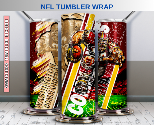 Washington Tumbler Wrap , Nfl Wood Mascot Tumbler Wrap, Nfl Mascot Tumbler 37