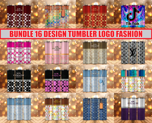 Bundle Logo Fashion Luxury Tumbler Wrap, Full Tumbler Wrap, Tumblers Designs Skinny Straight & Tapered Png 37