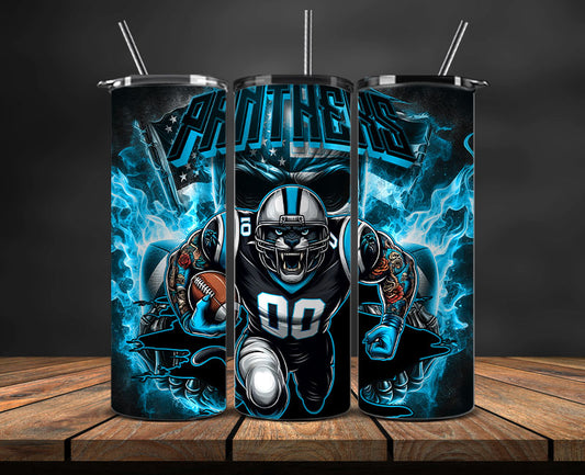Carolina Panthers Fire Tumbler Wraps,NFL Tumbler Wrap By AI, AI Tumbler Design 37