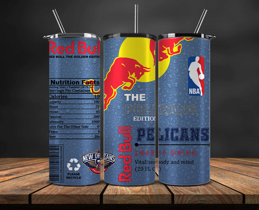 New Orleans Pelicans Tumbler Wraps, NBA Red Bull Tumbler Wrap 37