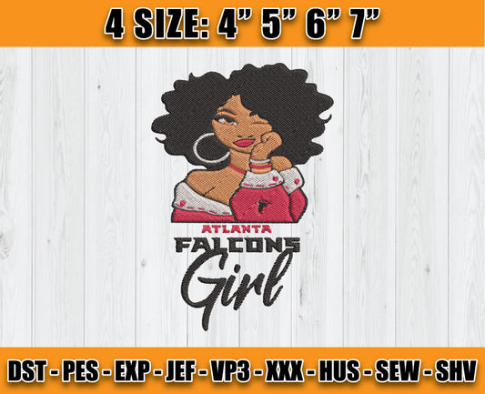 Atlanta Falcons Embroidery, NFL Girls Embroidery, NFL Machine Embroidery Digital 38