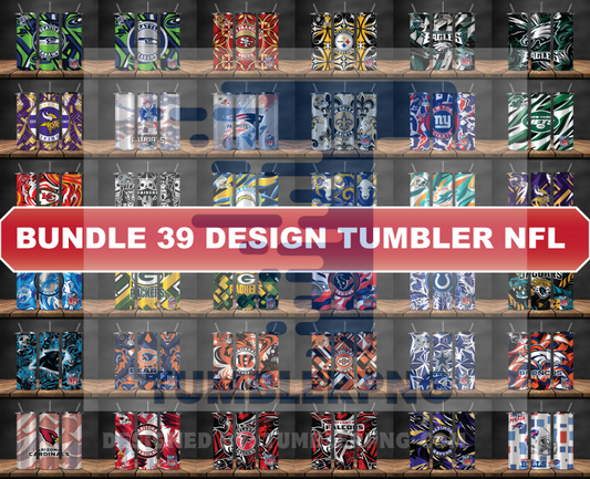 Bundle Logo Team NFL Tumbler Wrap, Bundle Sport Tumbler 38