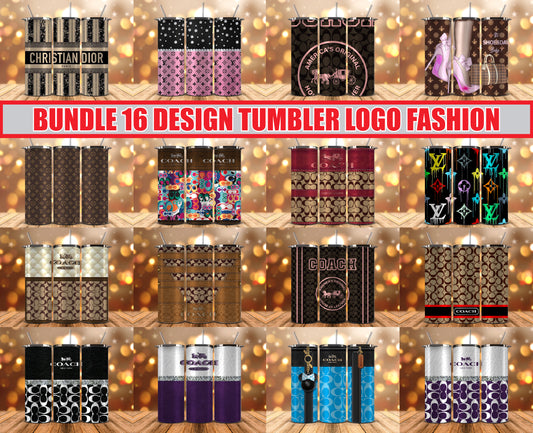 Bundle Logo Fashion Luxury Tumbler Wrap, Full Tumbler Wrap, Tumblers Designs Skinny Straight & Tapered Png 38