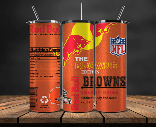 Cleveland Browns Tumbler Wraps, NFL Red Bull Tumbler Wrap 03