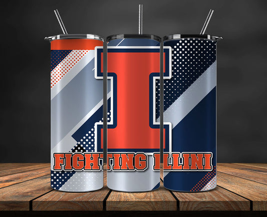 Fighting Illini Logo 20 oz Tumbler Png ,College Football 20 Oz Tumbler Wrap 40