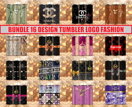 Bundle Logo Fashion Luxury Tumbler Wrap, Full Tumbler Wrap, Tumblers Designs Skinny Straight & Tapered Png 40