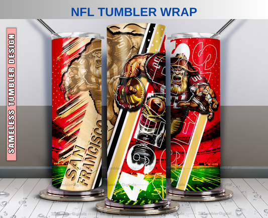 49ers Tumbler Wrap , Nfl Wood Mascot Tumbler Wrap, Nfl Mascot Tumbler 41