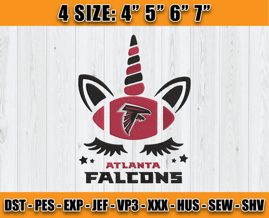 Atlanta Falcons Embroidery, Unicorn Embroidery, NFL Machine Embroidery Digital 42