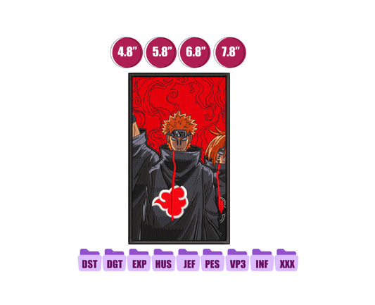 PAIN Anime Embroidery Design, Anime Machine Embroidery Design 43