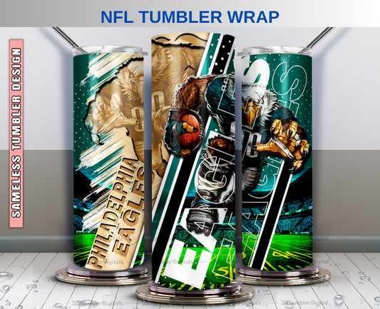 Eagles Tumbler Wrap , Nfl Wood Mascot Tumbler Wrap, Nfl Mascot Tumbler 43
