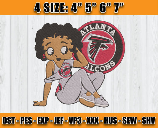 Atlanta Falcons Embroidery, Betty Boop Embroidery, NFL Machine Embroidery Digital 45