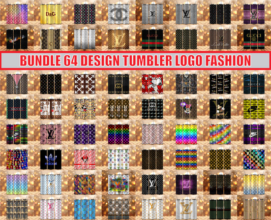 Bundle Logo Fashion Luxury Tumbler Wrap, Full Tumbler Wrap, Tumblers Designs Skinny Straight & Tapered Png 45