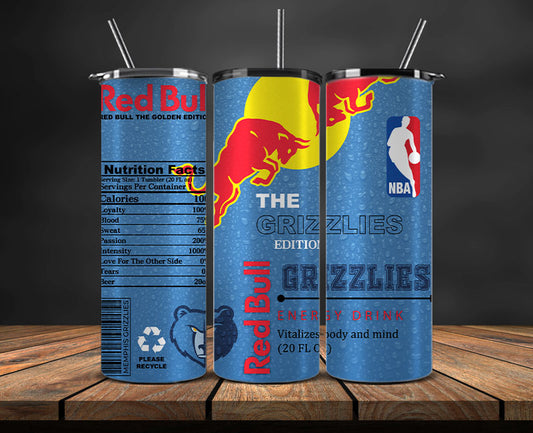 Memphis Grizzlies Tumbler Wraps, NBA Red Bull Tumbler Wrap 45