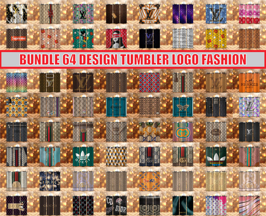 Bundle Logo Fashion Luxury Tumbler Wrap, Full Tumbler Wrap, Tumblers Designs Skinny Straight & Tapered Png 46
