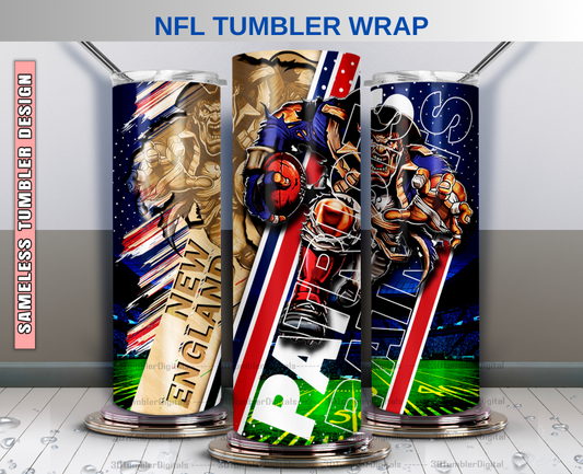 Patriots Tumbler Wrap , Nfl Wood Mascot Tumbler Wrap, Nfl Mascot Tumbler 47