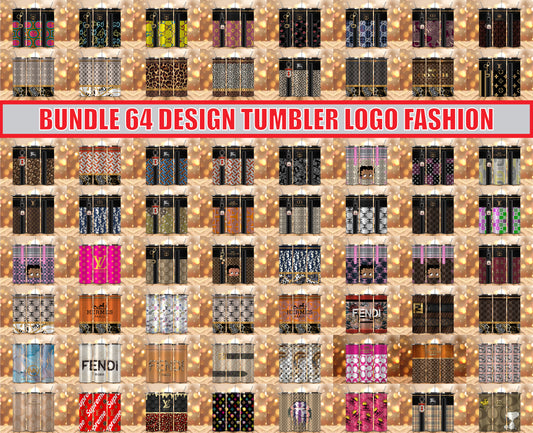 Bundle Logo Fashion Luxury Tumbler Wrap, Full Tumbler Wrap, Tumblers Designs Skinny Straight & Tapered Png 47
