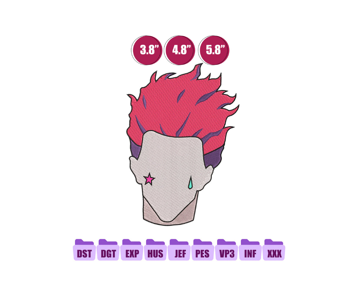 Hisoka Anime Embroidery Design, Anime Machine Embroidery Design 48