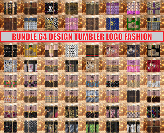 Bundle Logo Fashion Luxury Tumbler Wrap, Full Tumbler Wrap, Tumblers Designs Skinny Straight & Tapered Png 48