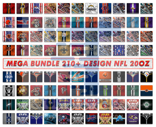 210 Designs NFL Logo Tumbler Wrap, Bundle Sport Tumbler 49