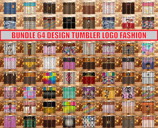 Bundle Logo Fashion Luxury Tumbler Wrap, Full Tumbler Wrap, Tumblers Designs Skinny Straight & Tapered Png 49