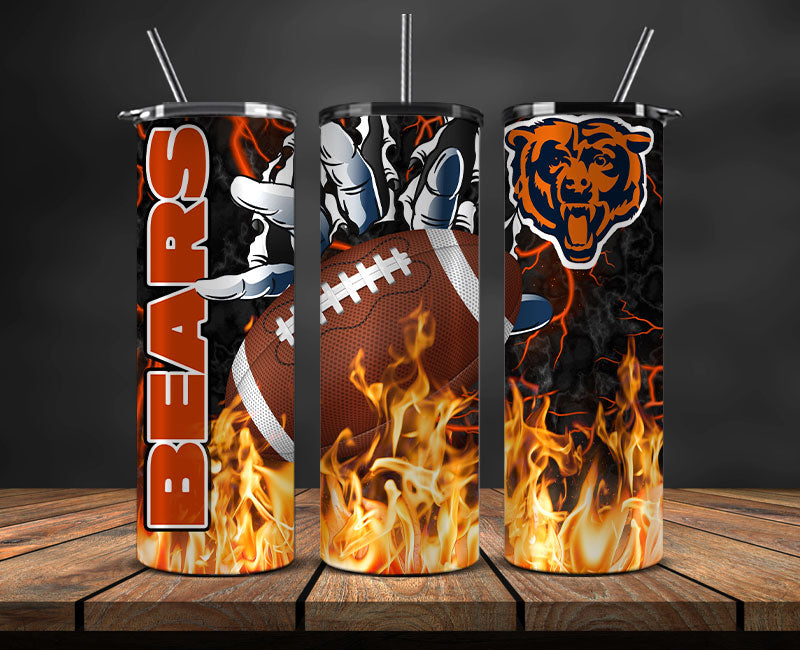 Chicago Bears Tumbler Wrap, Fire Hand Tumbler Wrap DS 04