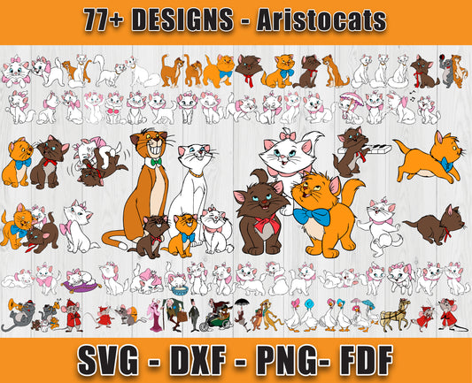 77 Designs Aristocats Svg Bundle, Bundle Cartoon Svg 04