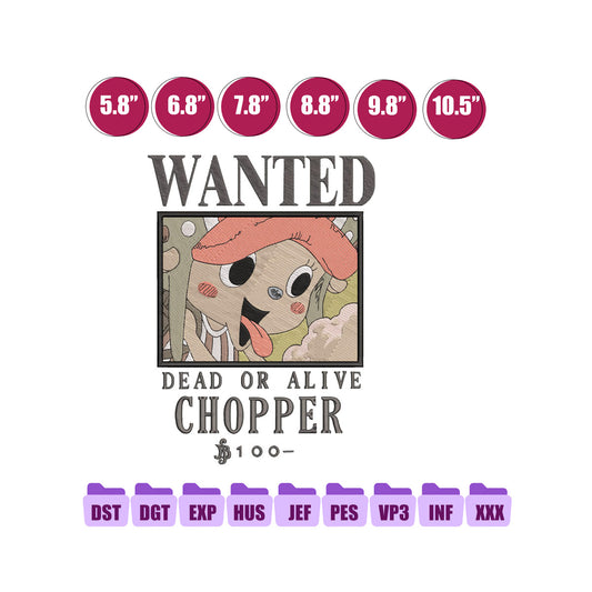 BOUNTY CHOPPER Anime Embroidery Design, One Piece Embroidery 04