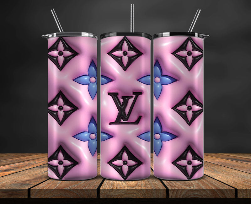 Logo LV 3d Inflatable, Fashion Patterns, Logo Fashion Tumbler 04