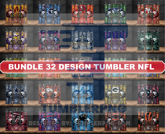 Bundle Logo Team NFL Tumbler Wrap, Bundle Sport Tumbler 50