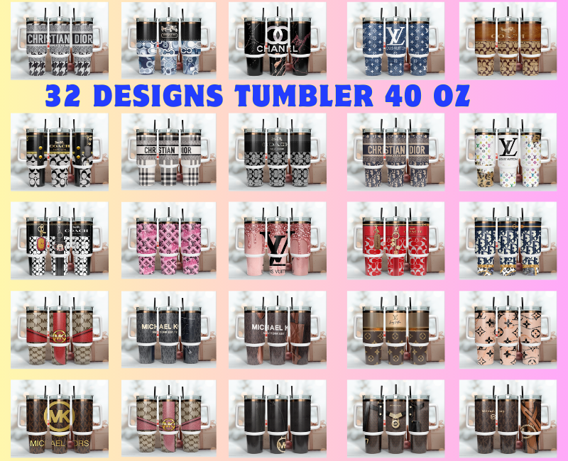 32 Designs Logo Fashion Tumbler Wrap 40oz ,Tumbler Wrap Bundle Designs
