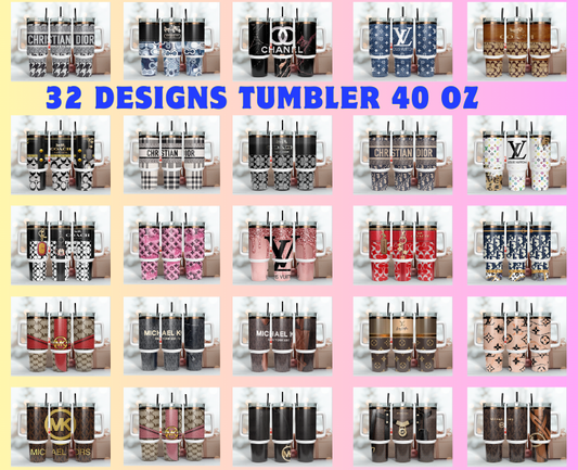 32 Designs Logo Fashion Tumbler Wrap 40oz ,Tumbler Wrap Bundle Designs
