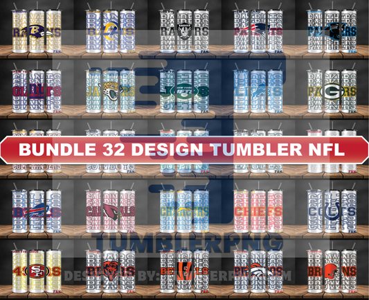 Bundle Logo Team NFL Tumbler Wrap, Bundle Sport Tumbler 51