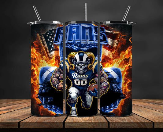 Los Angeles Rams Fire Tumbler Wraps,NFL Tumbler Wrap By AI, AI Tumbler Design 51