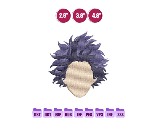Shinsou Hitoshi Anime Embroidery Design, Anime Machine Embroidery Design 52