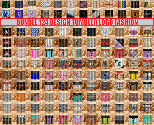 Bundle Logo Fashion Luxury Tumbler Wrap, Full Tumbler Wrap, Tumblers Designs Skinny Straight & Tapered Png 52