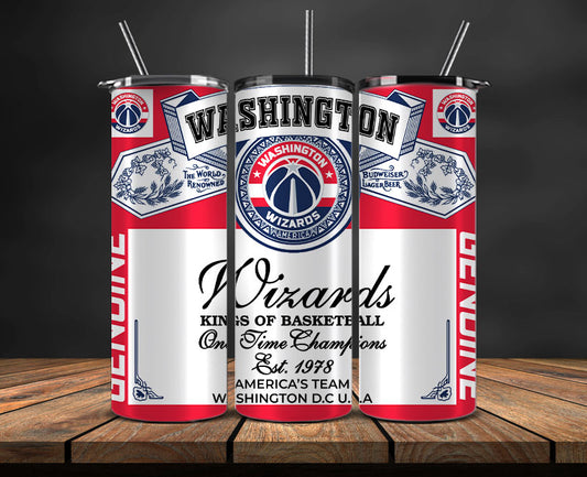 Washingto n Wizards Tumbler Wrap, Basketball Design,NBA Teams,NBA Sports,Nba Tumbler Wrap,NBA DS-52