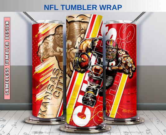 Kansas City Tumbler Wrap , Nfl Wood Mascot Tumbler Wrap, Nfl Mascot Tumbler 53