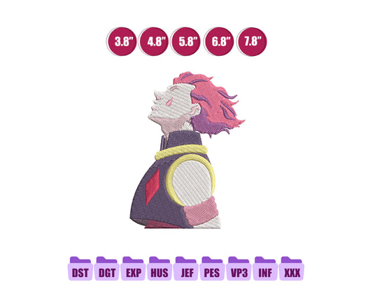 Hisoka Anime Embroidery Design, Anime Machine Embroidery Design 54