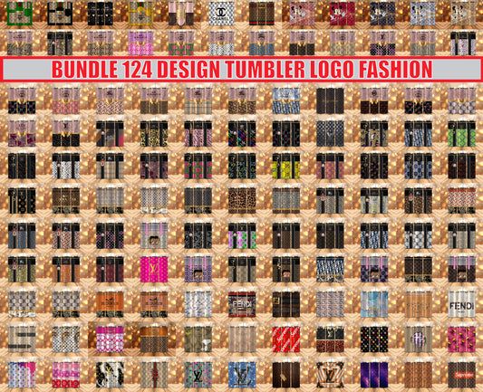 Bundle Logo Fashion Luxury Tumbler Wrap, Full Tumbler Wrap, Tumblers Designs Skinny Straight & Tapered Png 54