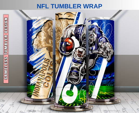 Colts Tumbler Wrap , Nfl Wood Mascot Tumbler Wrap, Nfl Mascot Tumbler 55