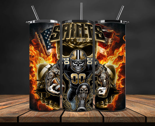 New Orleans Saints Fire Tumbler Wraps,NFL Tumbler Wrap By AI, AI Tumbler Design 55