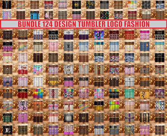 Bundle Logo Fashion Luxury Tumbler Wrap, Full Tumbler Wrap, Tumblers Designs Skinny Straight & Tapered Png 55